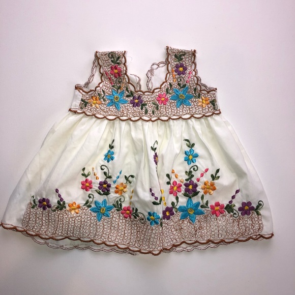 Other - Cream Embroidered Baby Girl Dress